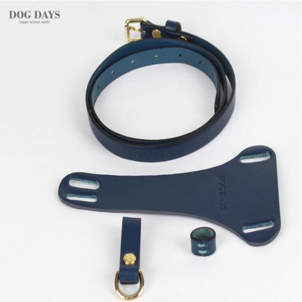 Premium leather harness T type (Blue)