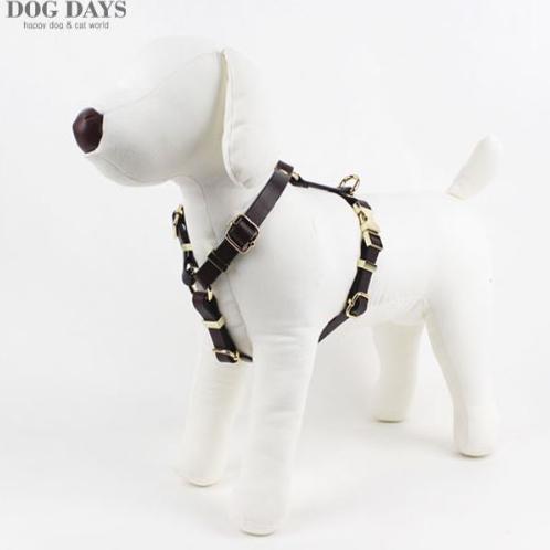 Retro leather gold harness(Dark brown)