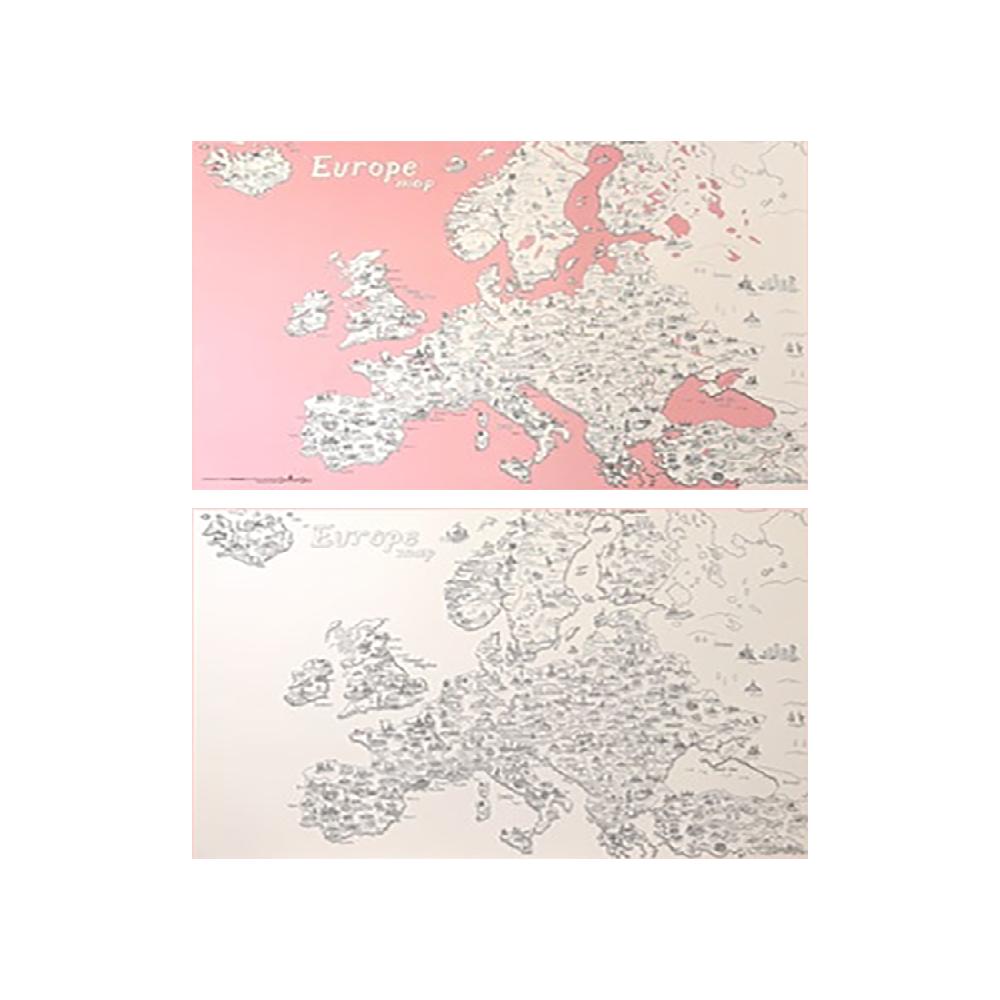 Dream Sky Nation-Map Decorative Coloring Painting DIY Paper Continent Map - Europe