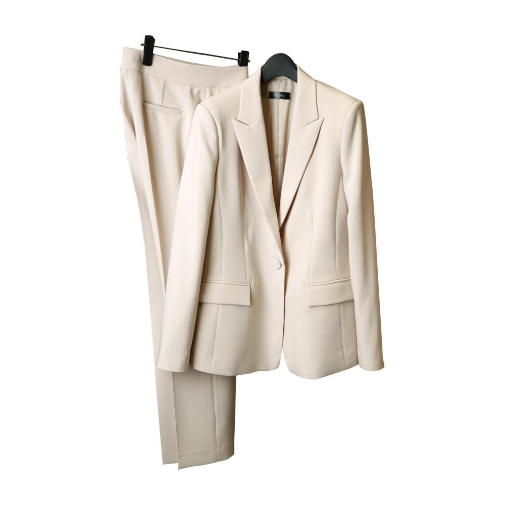 SUIT HEEL ONE BUTTON SINGLE SUIT - BEIGE