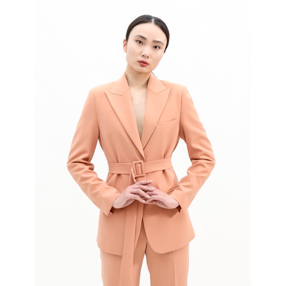 SUITHEEL LOOSE FIT BELTED SINGLE SUIT - SALMON