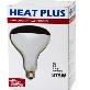 full image JK HEAT PLUS 375W R40 Clear Infrared Heat Bulb Hard Glass 110-120V