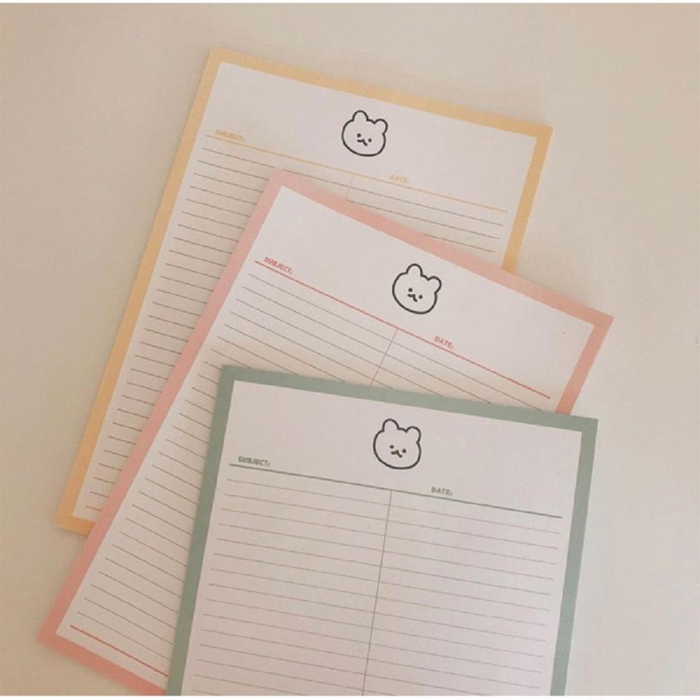 Half line note with a siot bear without bond and detachable per page (Red)