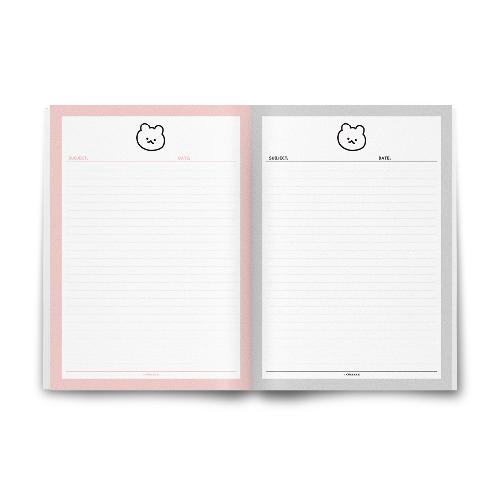 Half line note with a siot bear without bond and detachable per page (Pink)