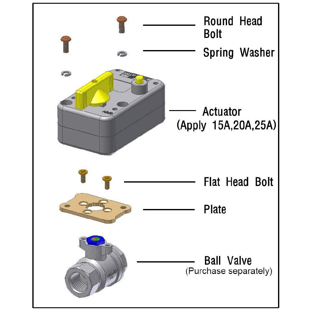 Motorized Actuators DC 12V (Excluding Ball Valve)  - AT12-2T (2-Wire (4 N.M))