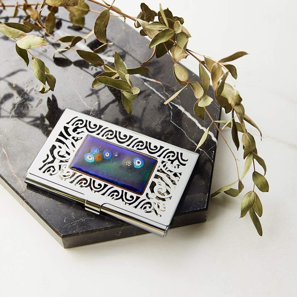 gjart_Cilbo Business Card Case Portable Appealing Great Gift No Discoloration Light Pretty Glossy