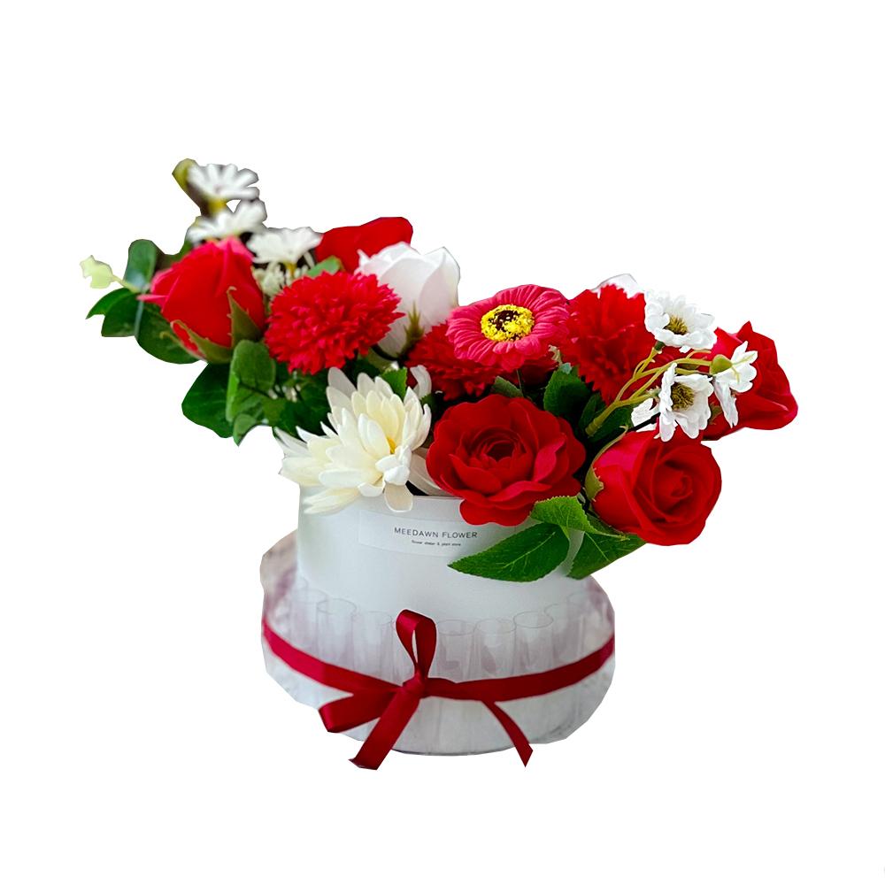  Soap Flower Carnations Center Piece  L (Cherry Red)