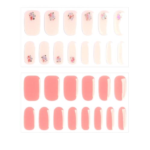 Semi-curing Gel Nail Sticker - Twinkle Coral
