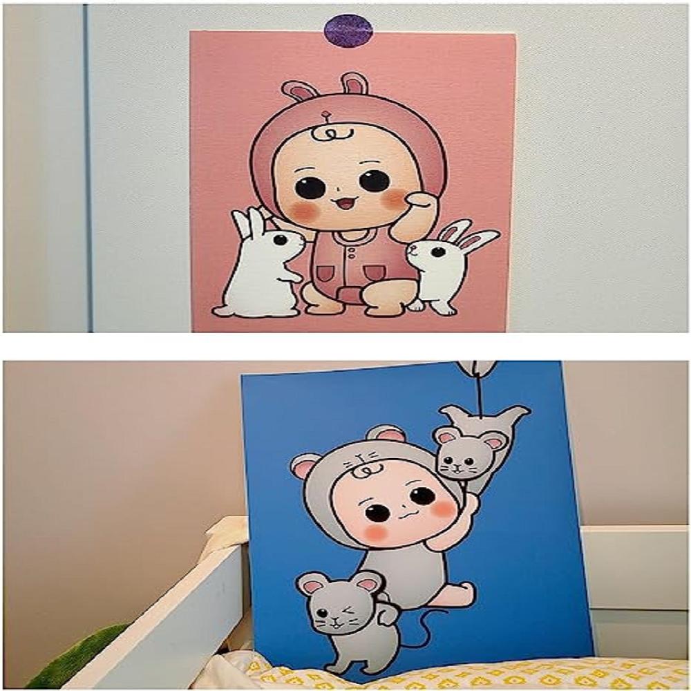 Wooaz 12 Chinese Zodiac Animal Character Wall Posters (12 Animals Poster / 1 SET) - Frame not includ