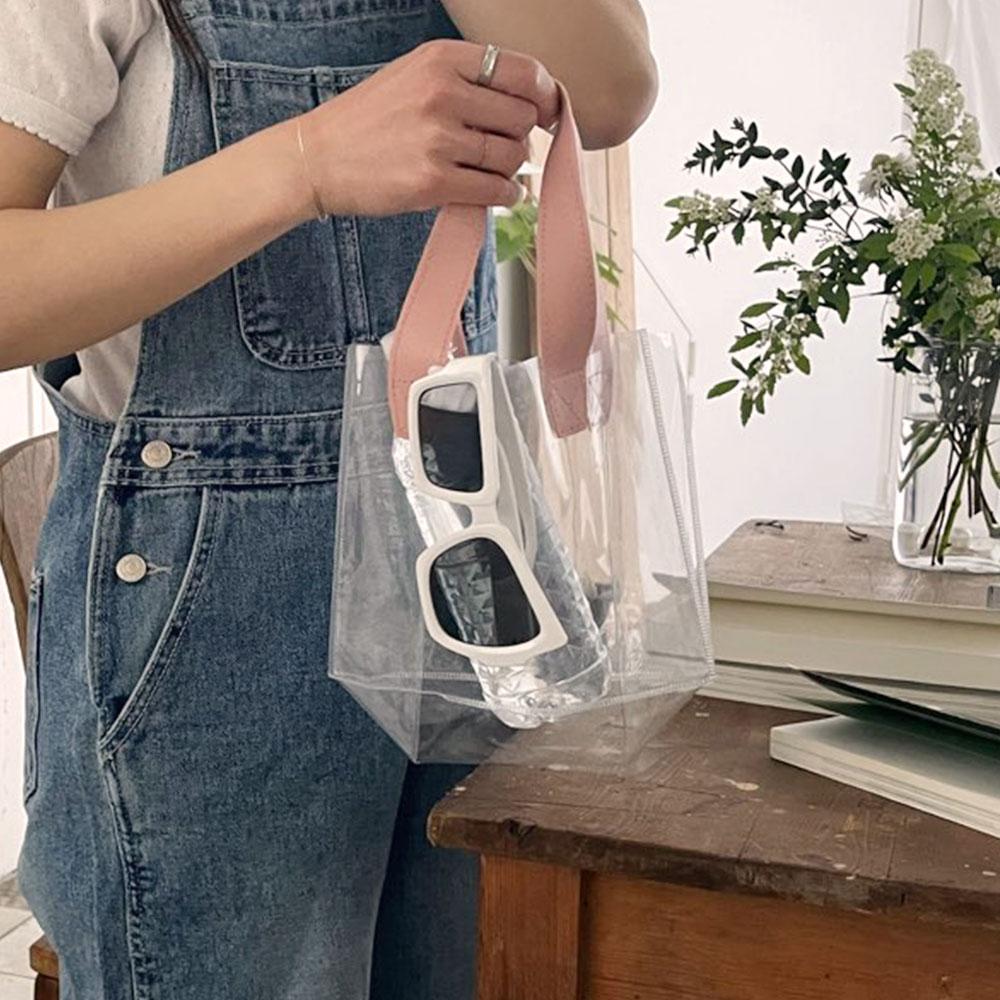 Red Lauder Point handle transparent bag small - bag - PVC - transparent - 20*17.5*10cm - 1ea