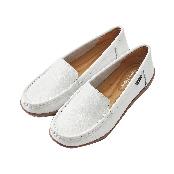 Cushioned Basic Daily Women Comfort Loafers / White, 245