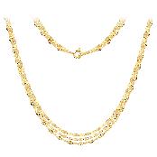 GOLD JJR MIRROR FLAT CABLE CHAIN NECKLACE & BRACELET