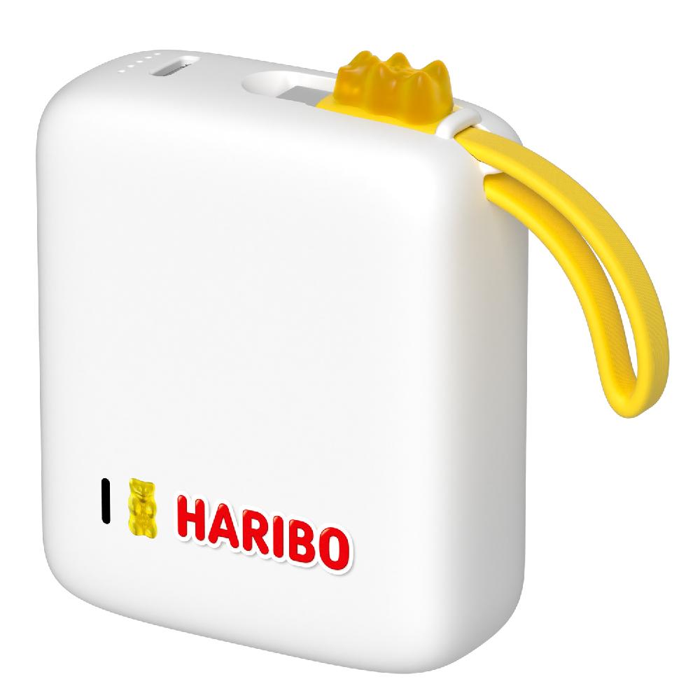 Haribo 10000mAh Mini Power Bank PD 22.5W Fast Charging Built-in Type-C Cable Compact Design